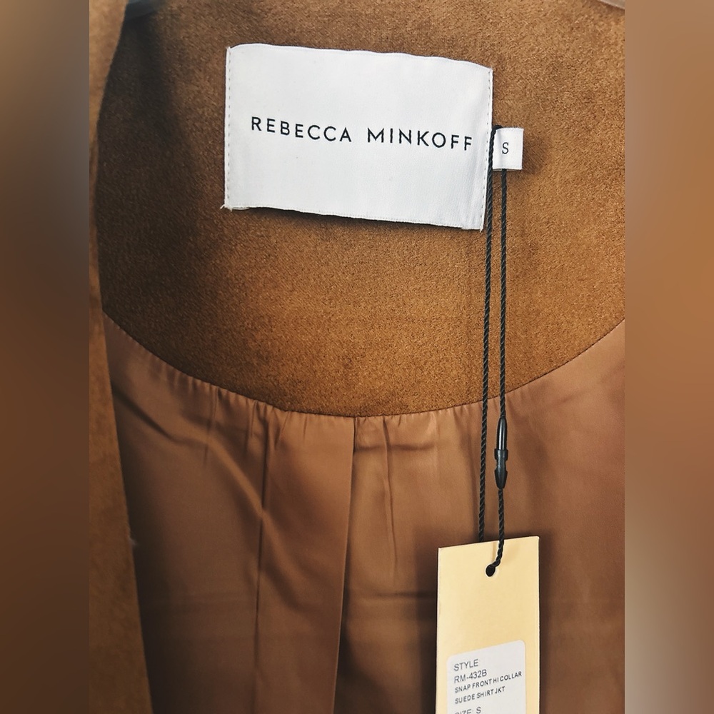 Rebecca Minkoff Chestnut Brown Suede-Effect Snap Jacket - Picture 4 of 11